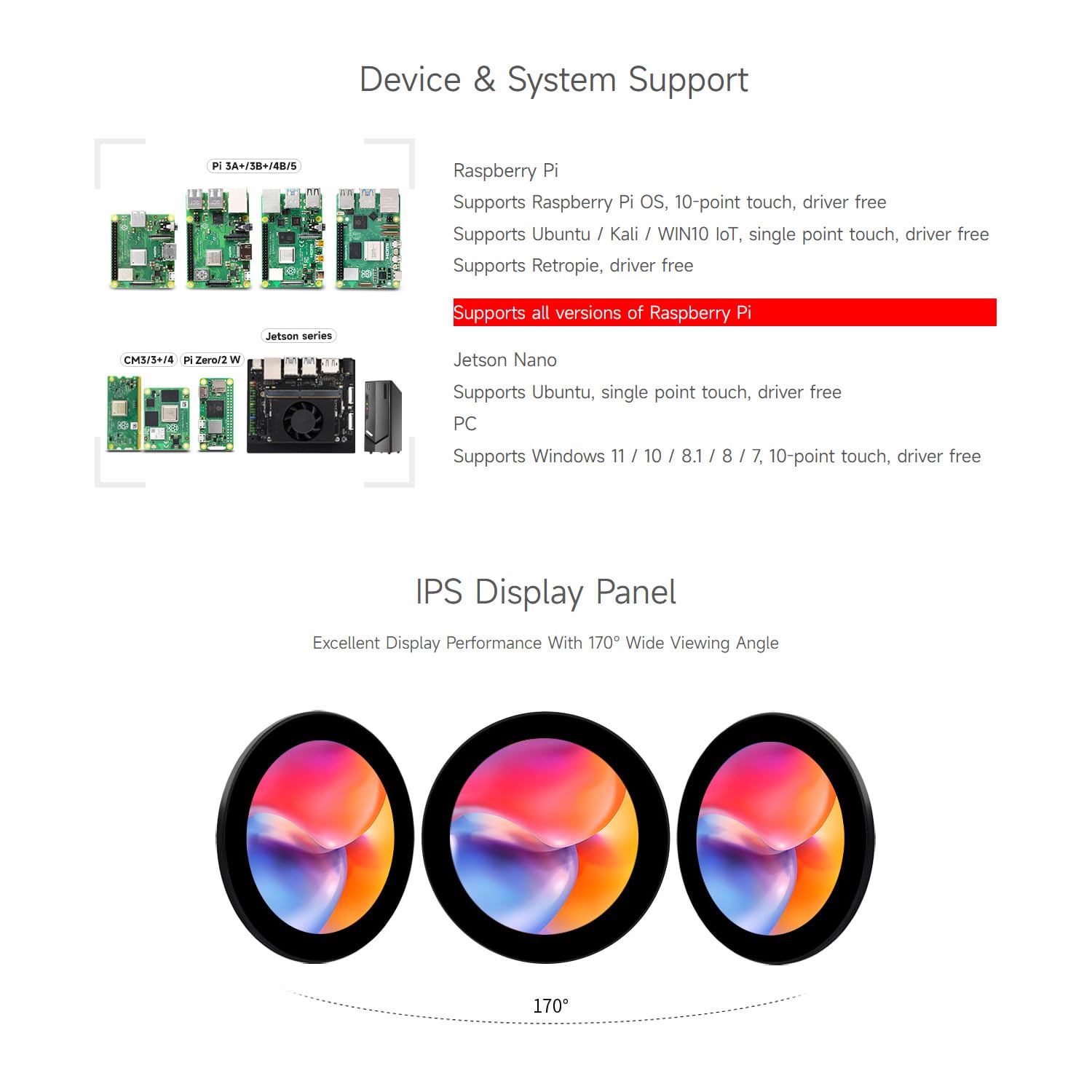 waveshare-3-4-zoll-hdmi-circular-touch-display-800x800-ips-10-punkt-f-r-raspberr image 4