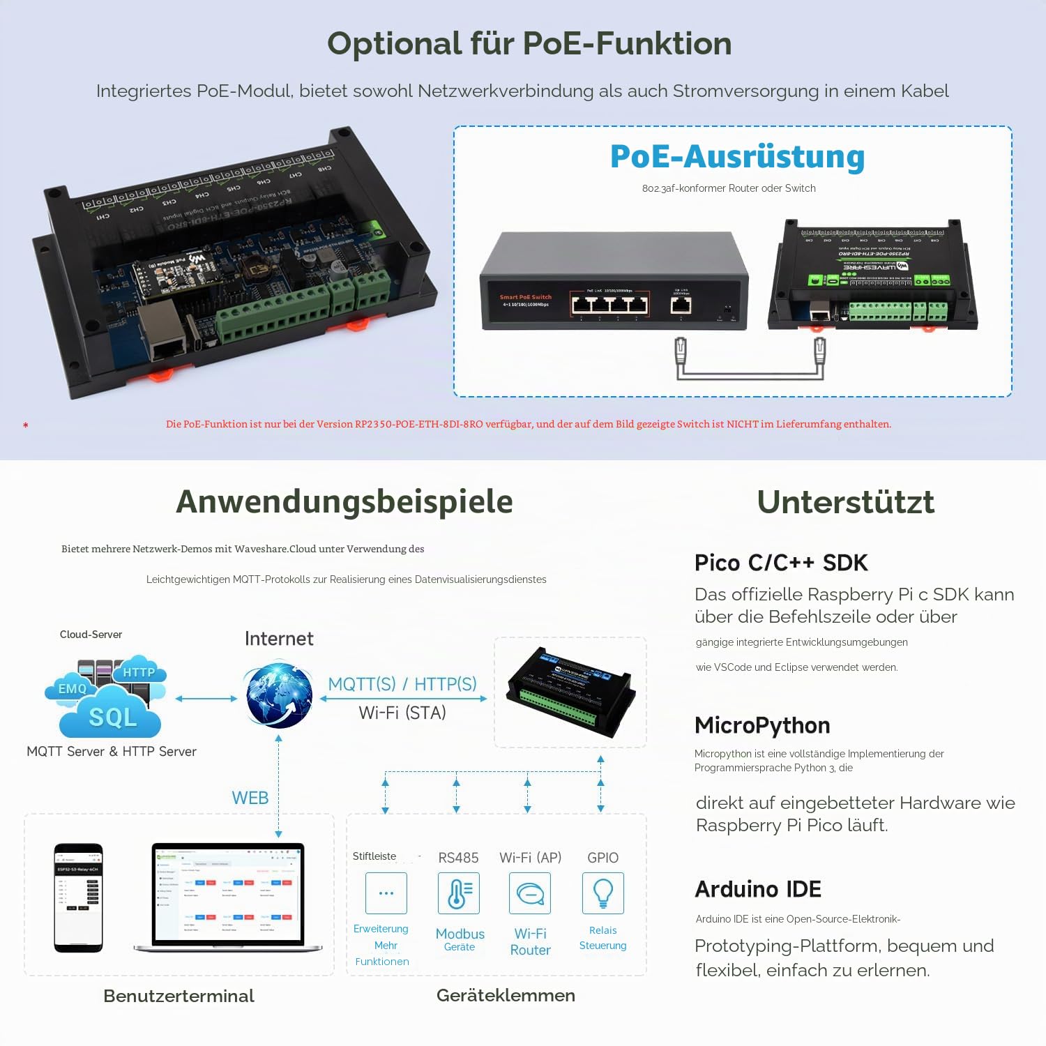 waveshare-industrial-8-kanal-rp2350-relaismodul-ethernet-rs485-di-7-36v image 7