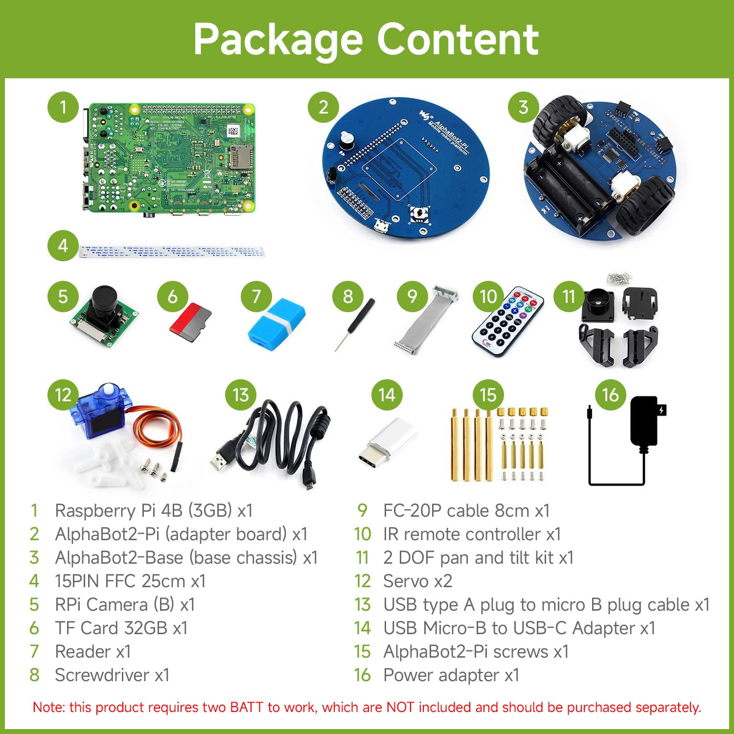 waveshare-alphabot2-wireless-video-smart-roboter-mit-pi4b-3gb image 2
