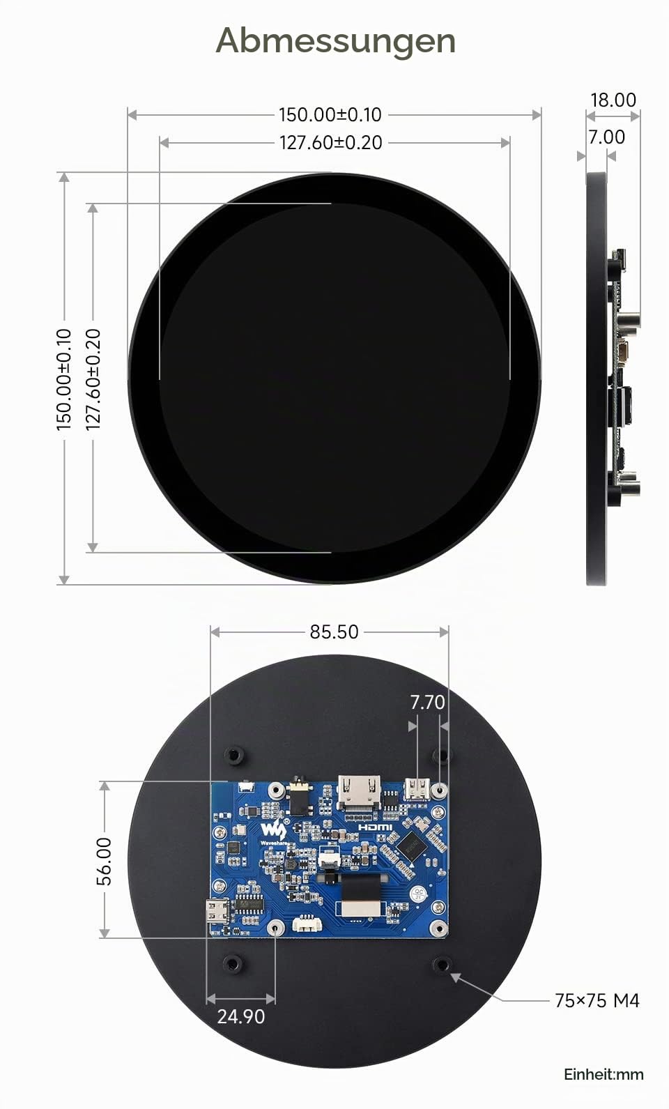 waveshare-5-zoll-hdmi-rundtouchscreen-1080x1080-pixel-kapazitiv-160-blickwinkel- image 8