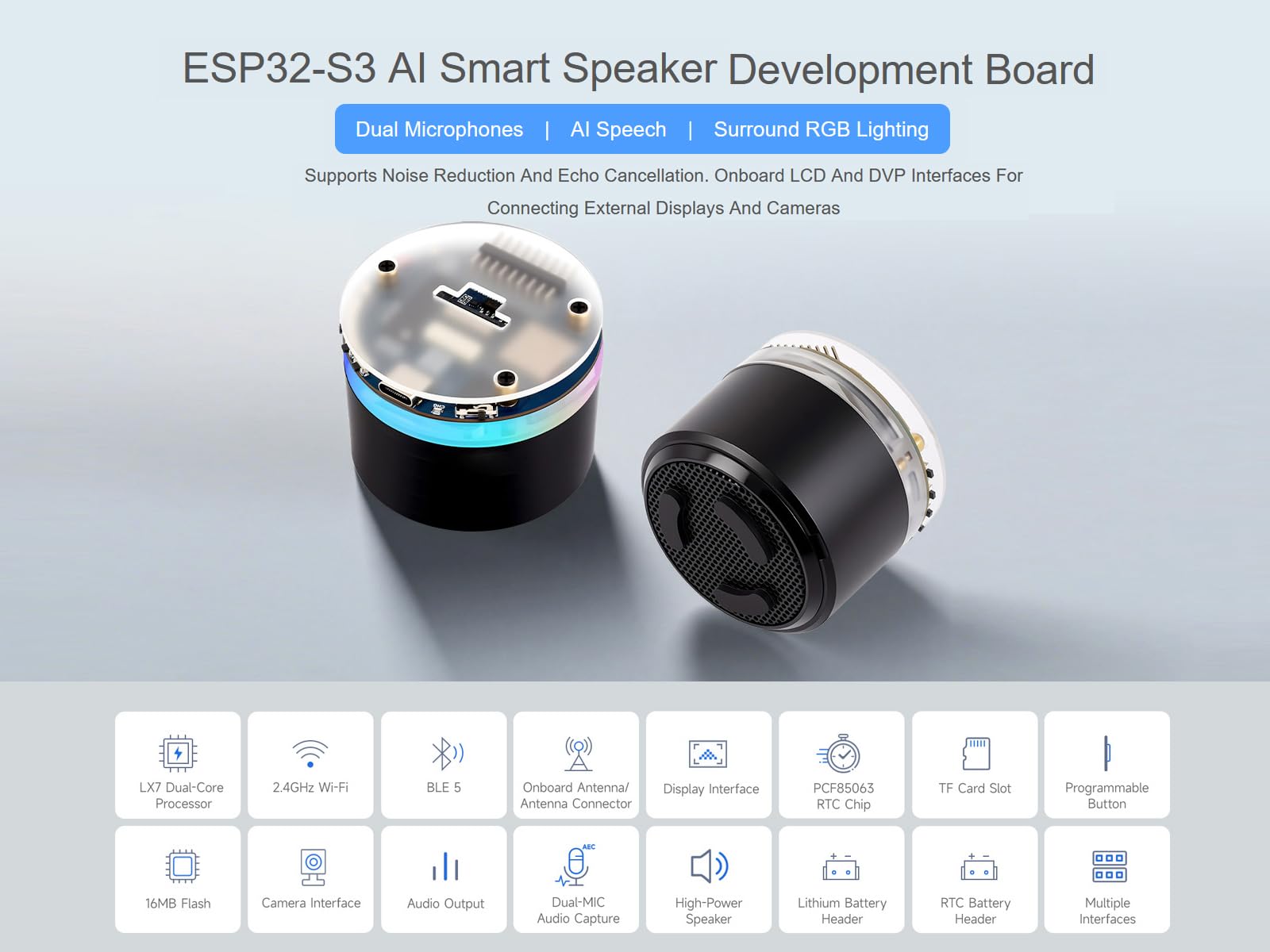 waveshare-esp32-s3-ai-smart-speaker-entwicklungsboard-mit-dual-mikrofon-rgb-disp image 2