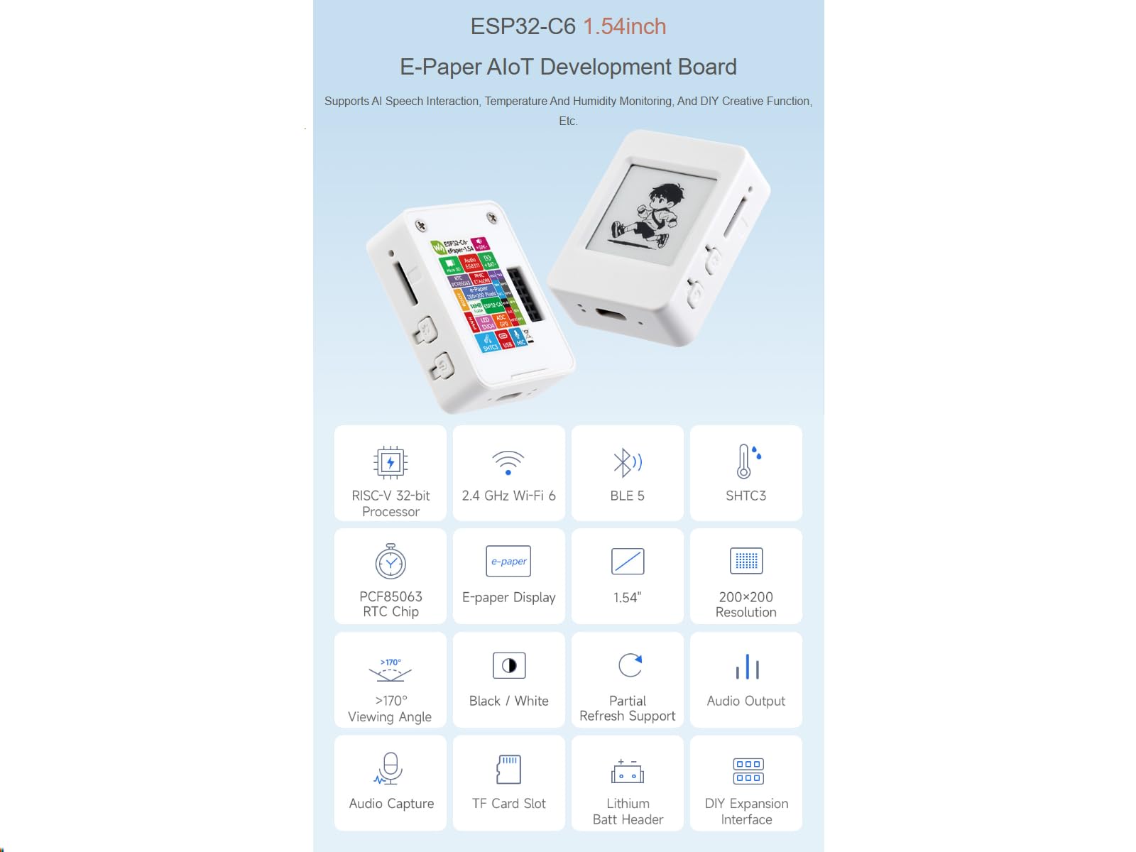 waveshare-esp32-c6-epaper-1-54-aiot-entwicklungsboard-1-54-zoll-e-paper-200x200- image 2