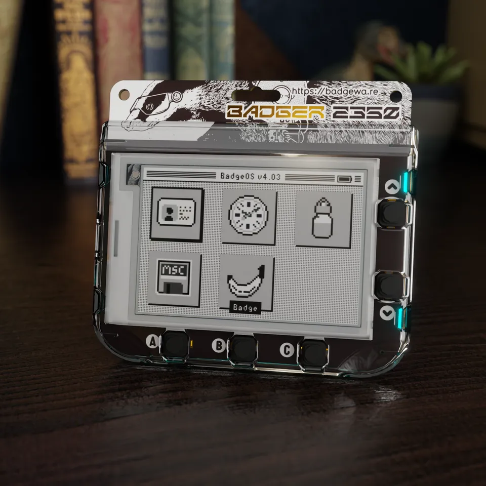 pimoroni-badger-2350-badge-2-7-zoll-e-paper-display-mit-rp2350 image 1