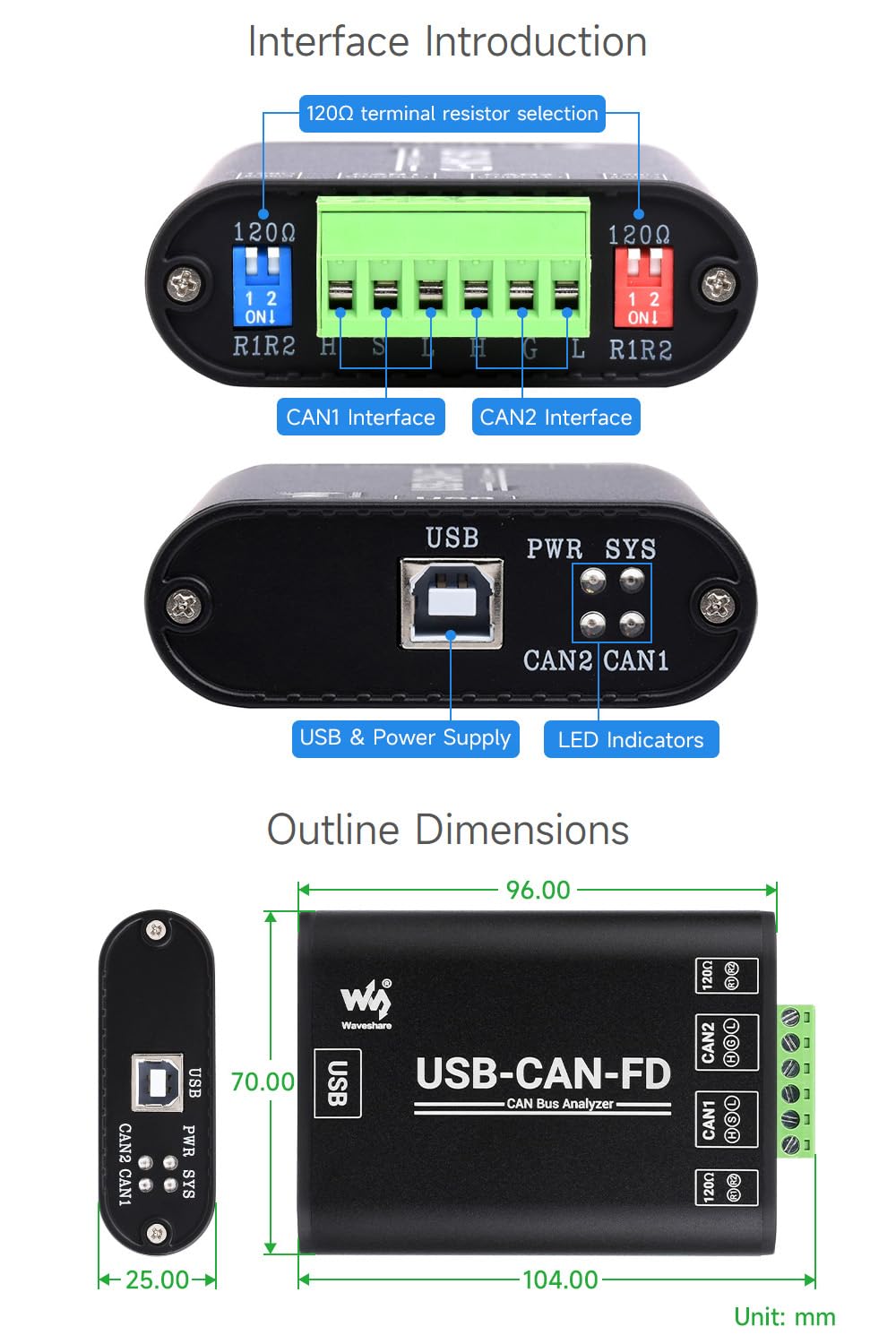 waveshare-industrial-grade-can-can-fd-bus-datenanalysator-usb-zu-can-fd-adapter- image 8