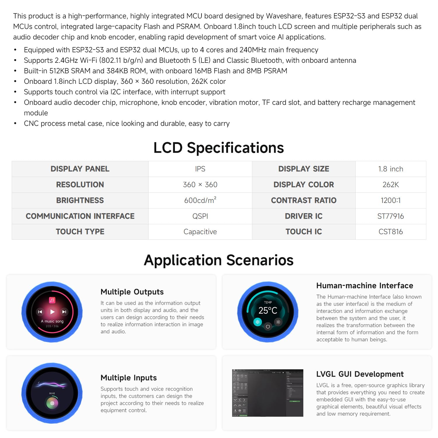 waveshare-esp32-s3-1-8-zoll-knob-display-entwicklungsboard-touch-360x360-wi-fi-b-2 image 4
