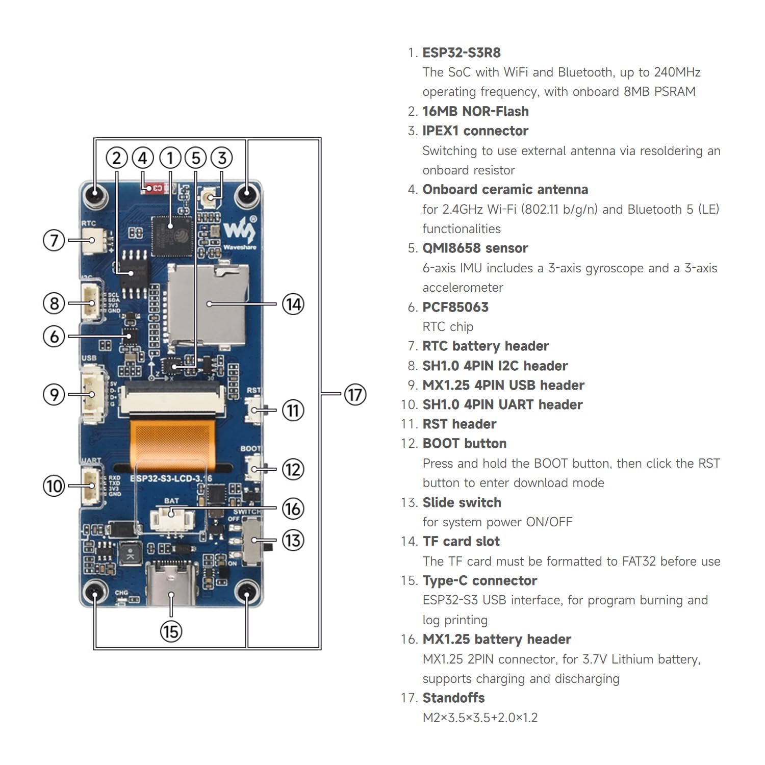 waveshare-esp32-s3-3-16-zoll-display-entwicklungsboard-320x820-wifi-bt5-mit-imu image 6