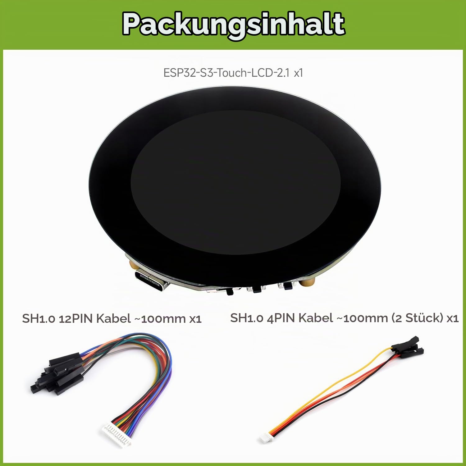 waveshare-esp32-s3-2-1-zoll-lcd-rund-display-entwicklungsboard-480x480-touch image 2