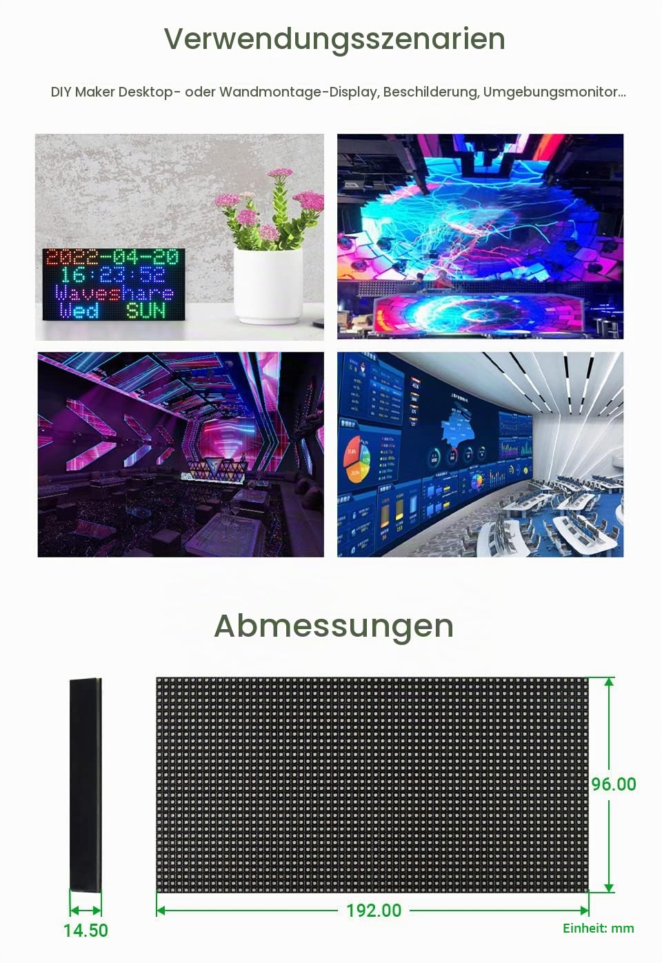 waveshare-rgb-full-color-led-matrix-panel-64x32-pixel-3mm-pitch-hub75-display image 7