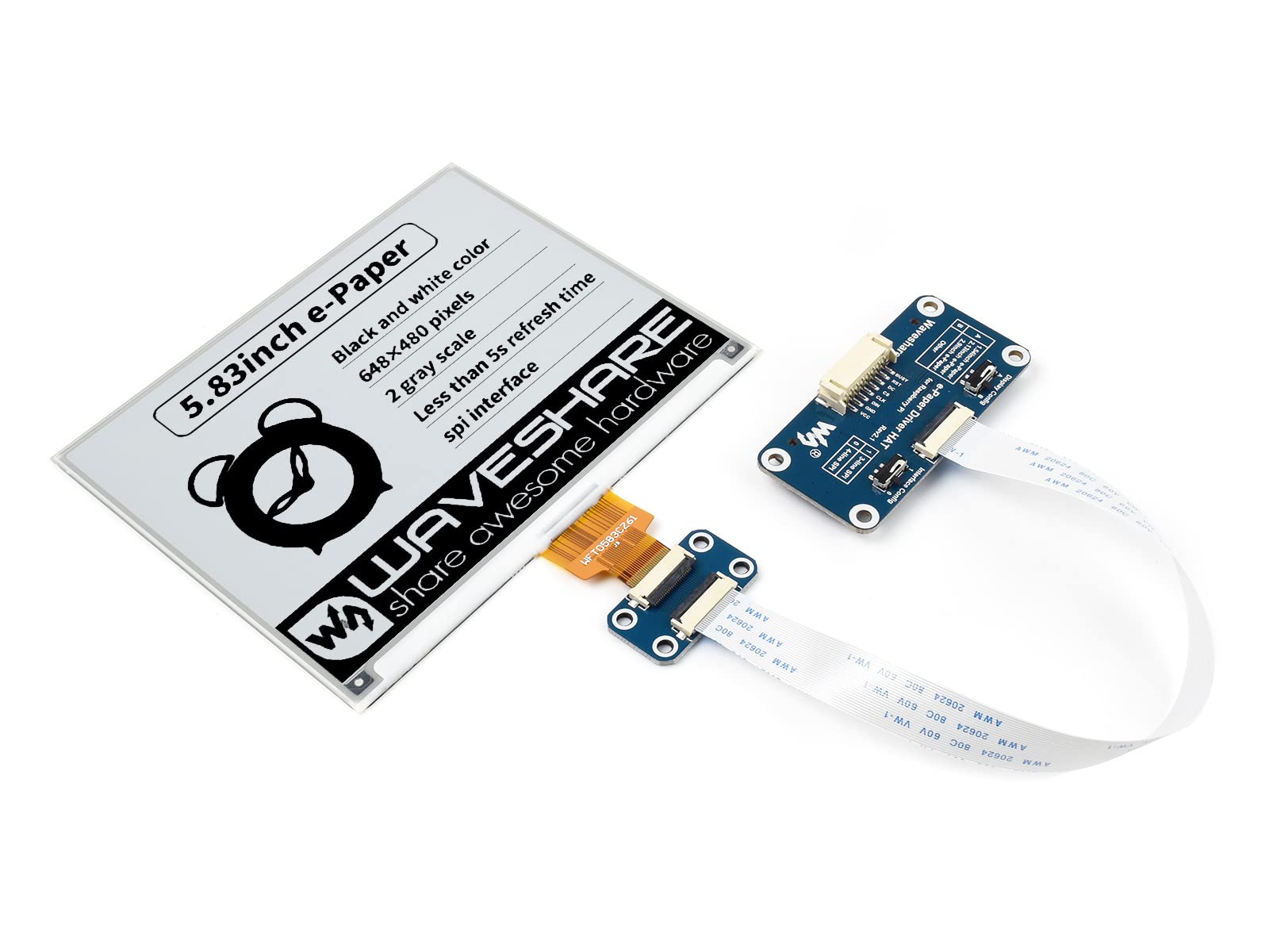 waveshare-5-83-zoll-e-paper-display-hat-648x480-pixel-schwarz-wei-f-r-raspberry- image 2