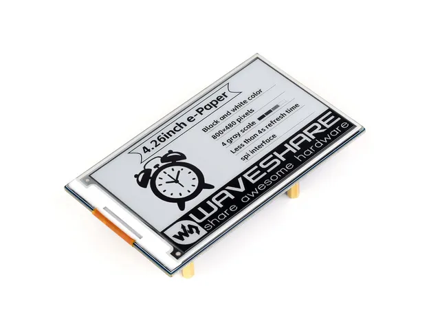 waveshare-4-26-zoll-e-paper-display-hat-mit-pcb-800x480-schwarz-wei-f-r-raspberr image 1