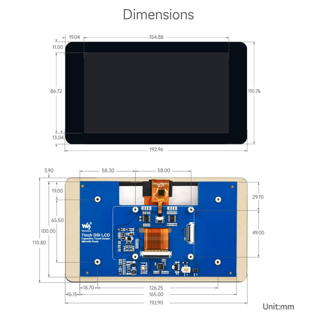 waveshare-7-zoll-mini-bildschirm-ips-touch-lcd-800x480-dsi-mit-geh-use-f-r-raspb image 8