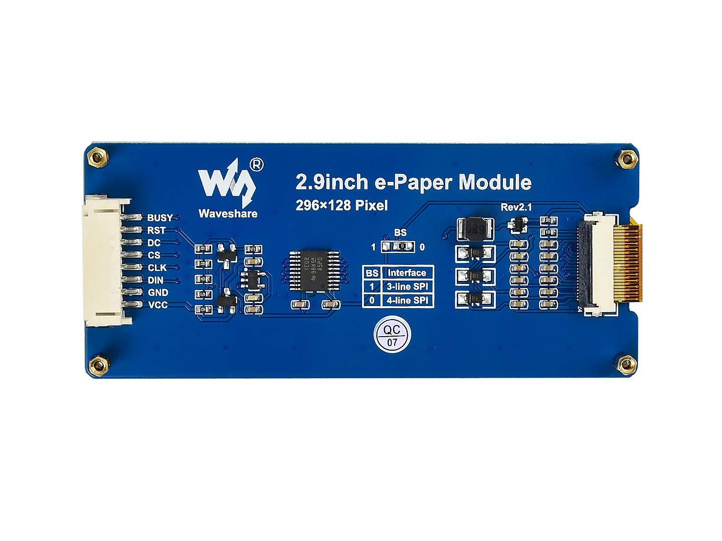 waveshare-2-9-zoll-e-paper-display-modul-kit-296x128-e-ink-spi-bildschirm image 2