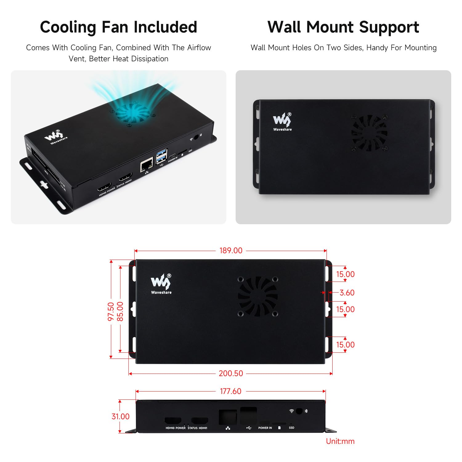 waveshare-cm5-io-board-metallgeh-use-kompatibel-mit-raspberry-pi-compute-module- image 5