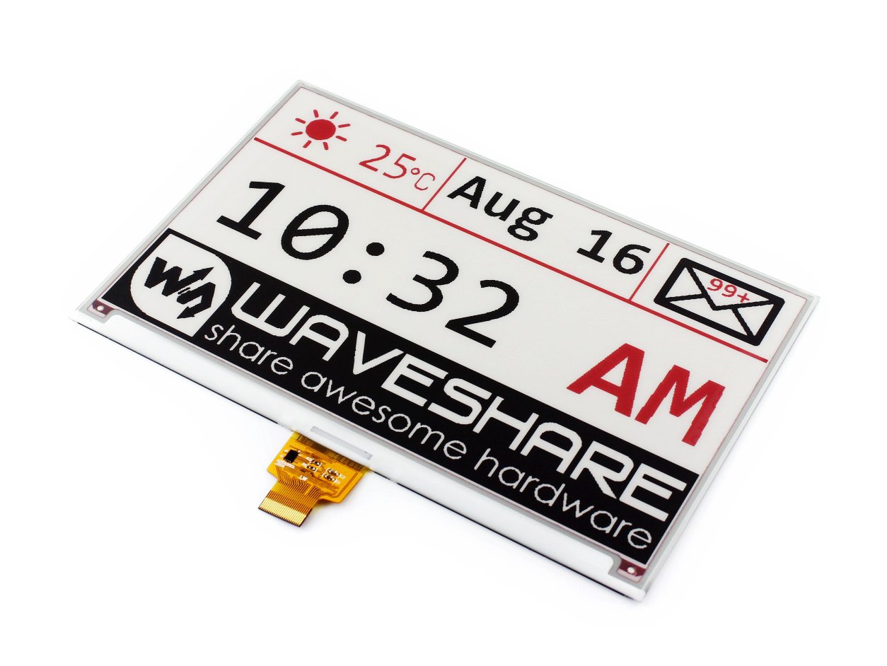 waveshare-7-5-zoll-e-paper-raw-display-panel-b-800x480-dreifarbig-rot-schwarz-we image 2