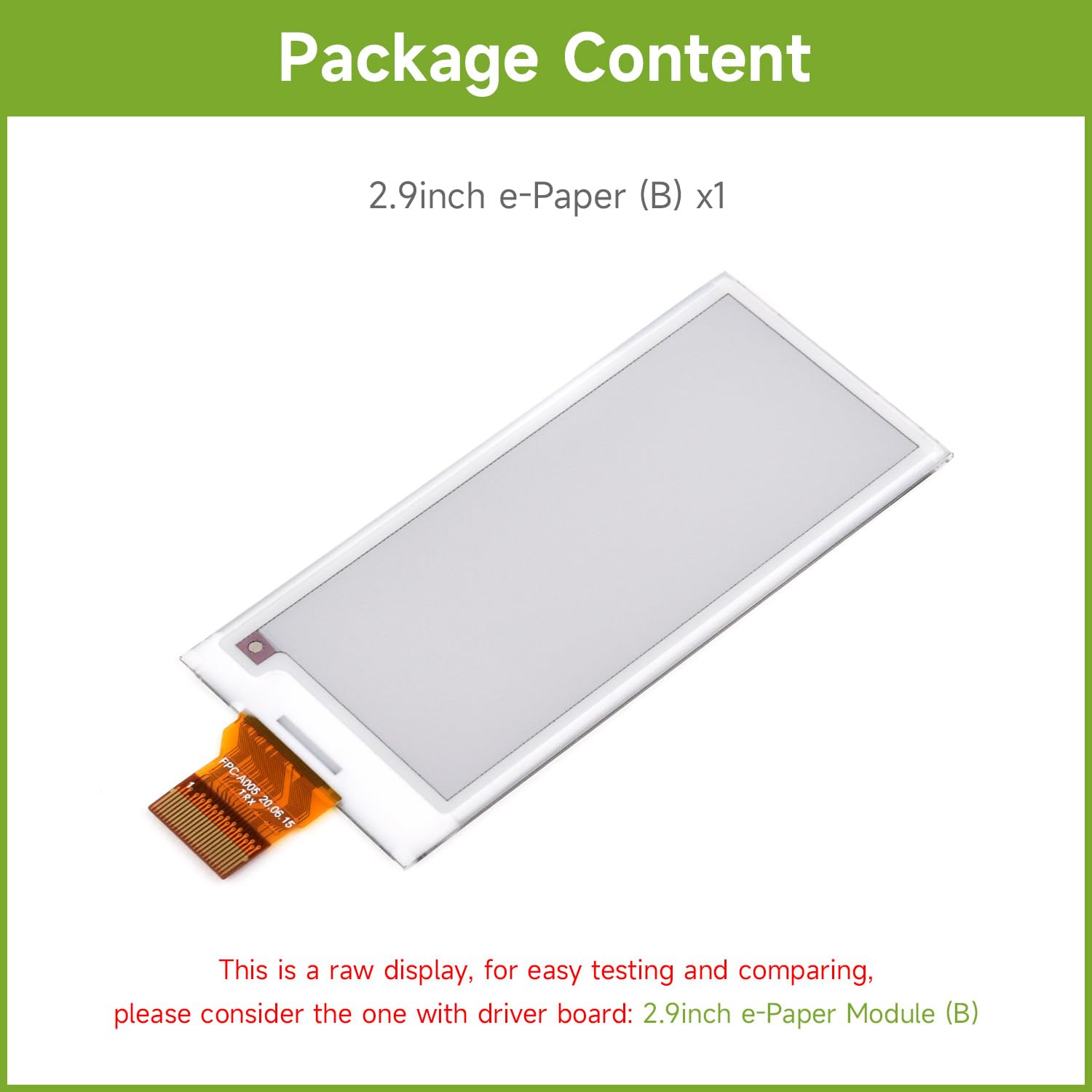 waveshare-2-9-zoll-e-paper-raw-display-panel-b-296x128-rot-schwarz-weiss-ohne-pc image 2