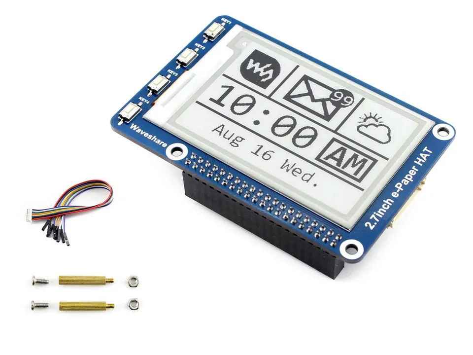 waveshare-2-7-zoll-e-paper-display-hat-e-ink-modul-264x176-spi-f-r-raspberry-pi image 1
