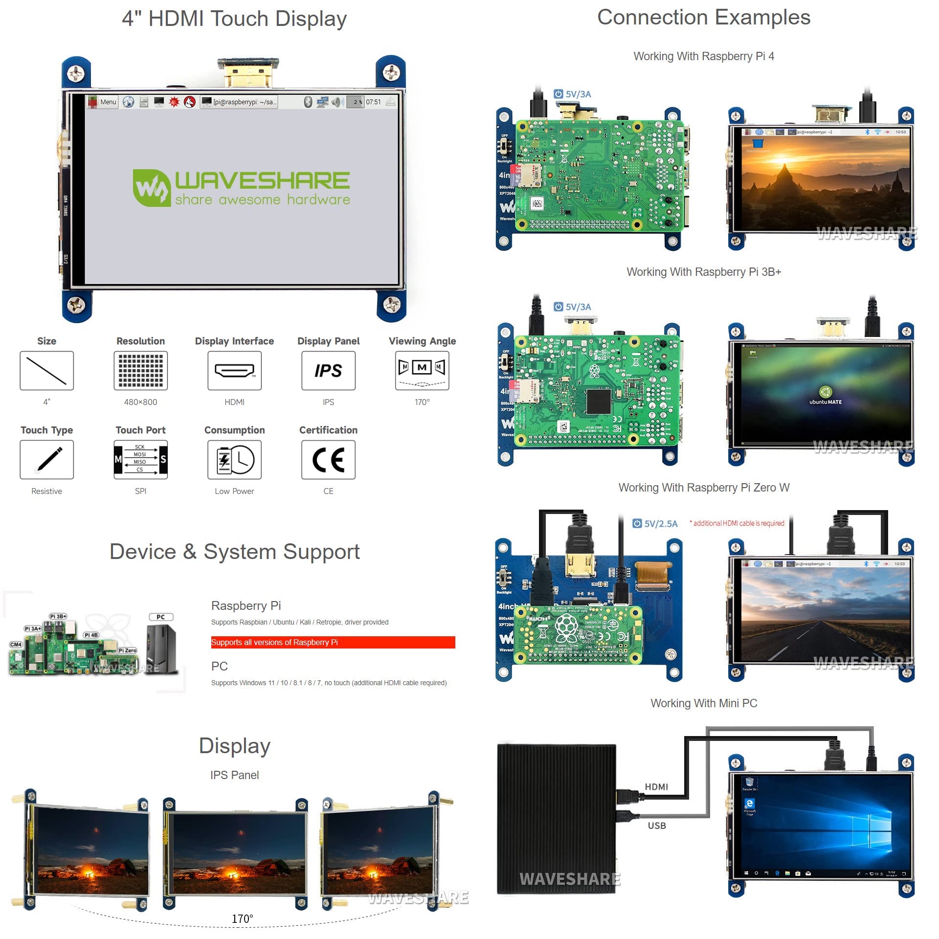 waveshare-4-zoll-hdmi-lcd-display-resistive-touch-800x480-ips-f-r-raspberry-pi image 3