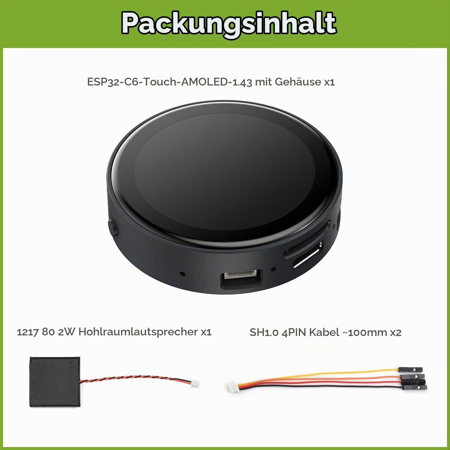 waveshare-esp32-c6-1-43-zoll-amoled-round-touch-display-entwicklungsboard-mit-ge image 2