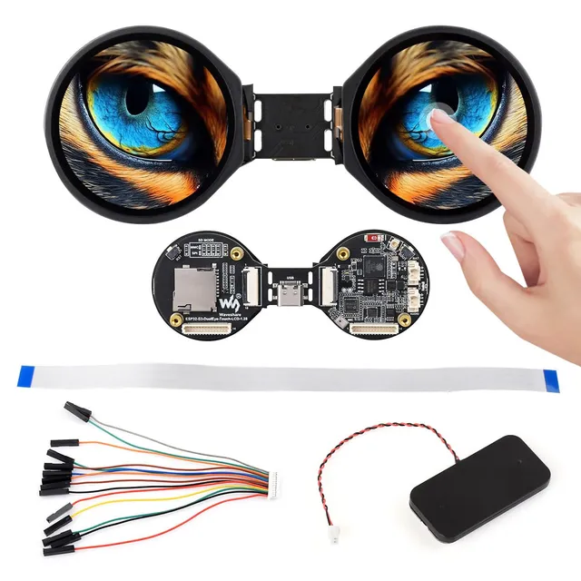 waveshare-esp32-s3-dualeye-1-28-zoll-rund-lcd-touch-board-dual-display-wifi-bt image 1