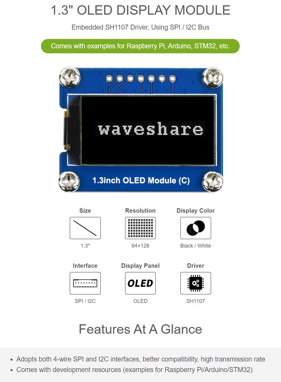 waveshare-1-3-zoll-oled-modul-64x128-schwarz-wei-mit-spi-i2c image 4