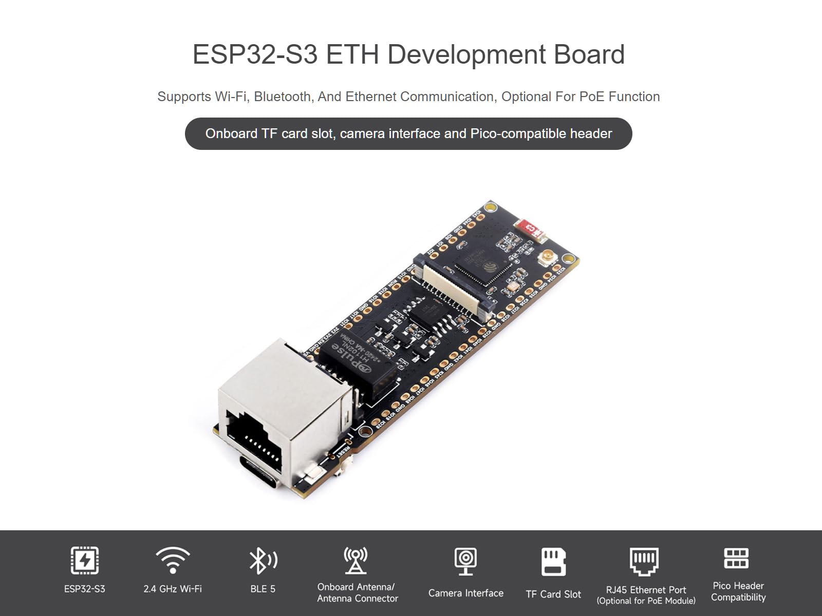 waveshare-esp32-s3-poe-eth-entwicklungsboard-mit-poe-modul-und-kameraanschluss image 2