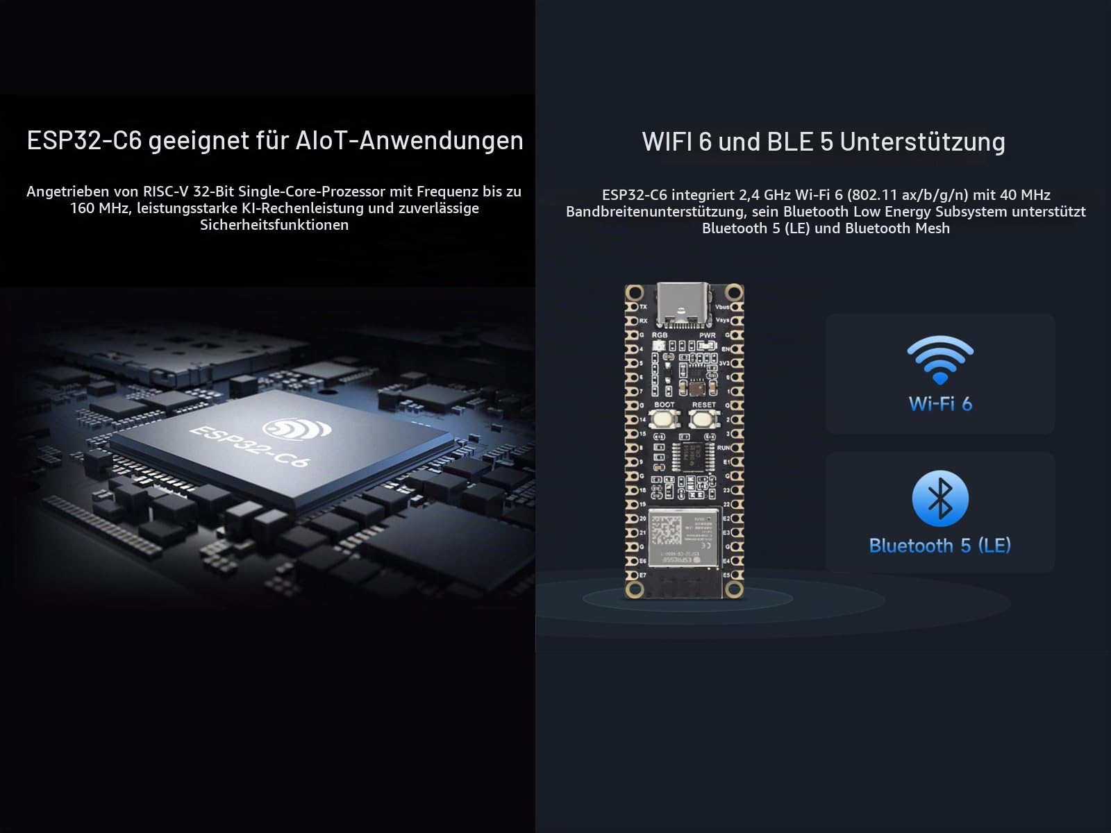 waveshare-esp32-c6-pico-mikrocontroller-entwicklungsboard-wifi-6-ble-5-zigbee-3- image 3
