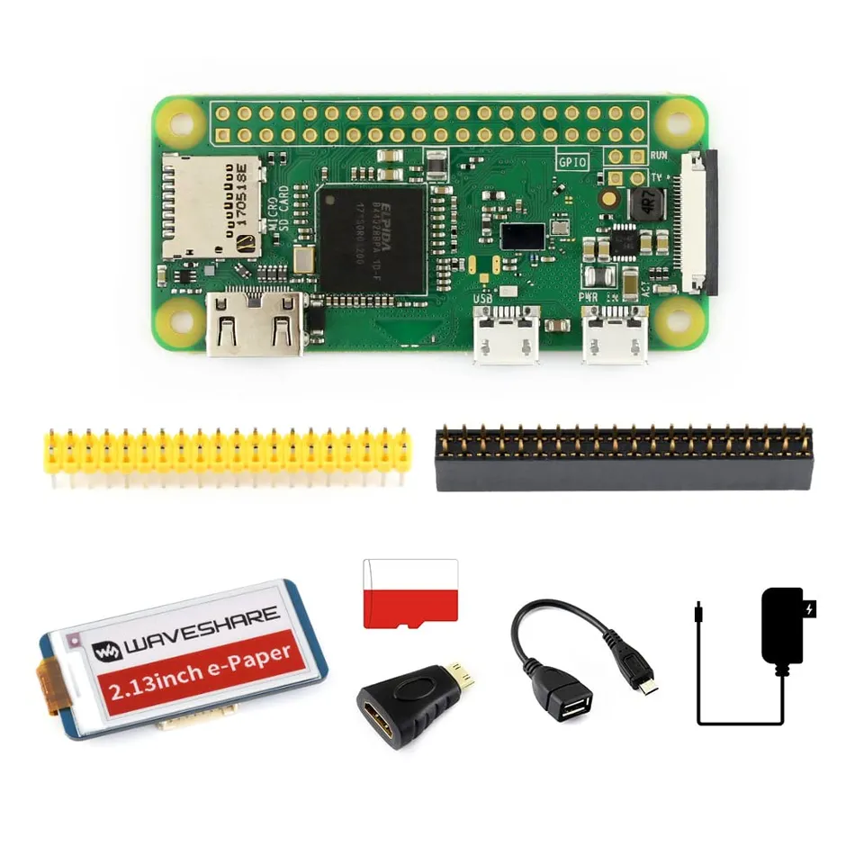 waveshare-zero-w-package-e-mit-raspberry-pi-zero-w-und-2-13-zoll-e-paper-hat image 1