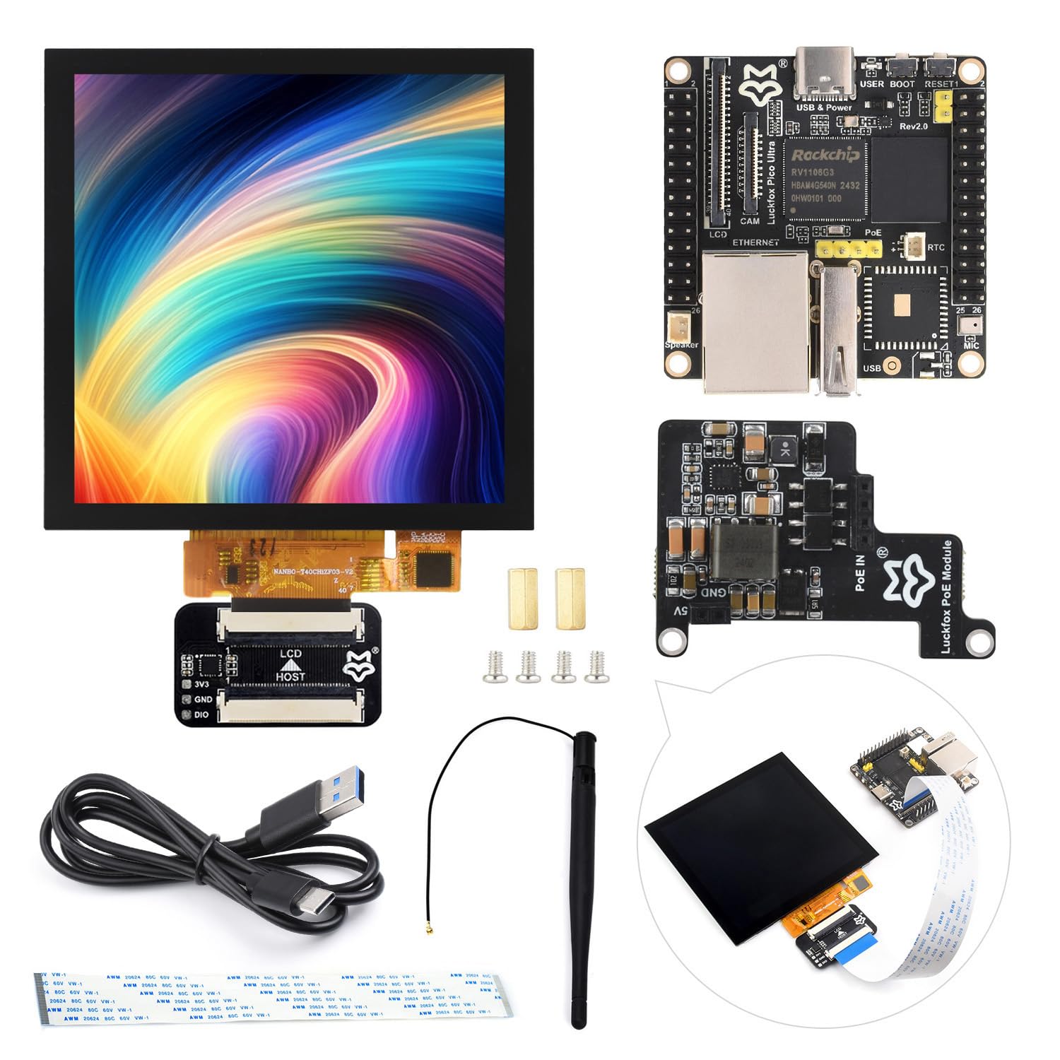 waveshare-luckfox-pico-ultra-rv1106-linux-entwicklungsboard-kit-d-4-zoll-720x720 image 1