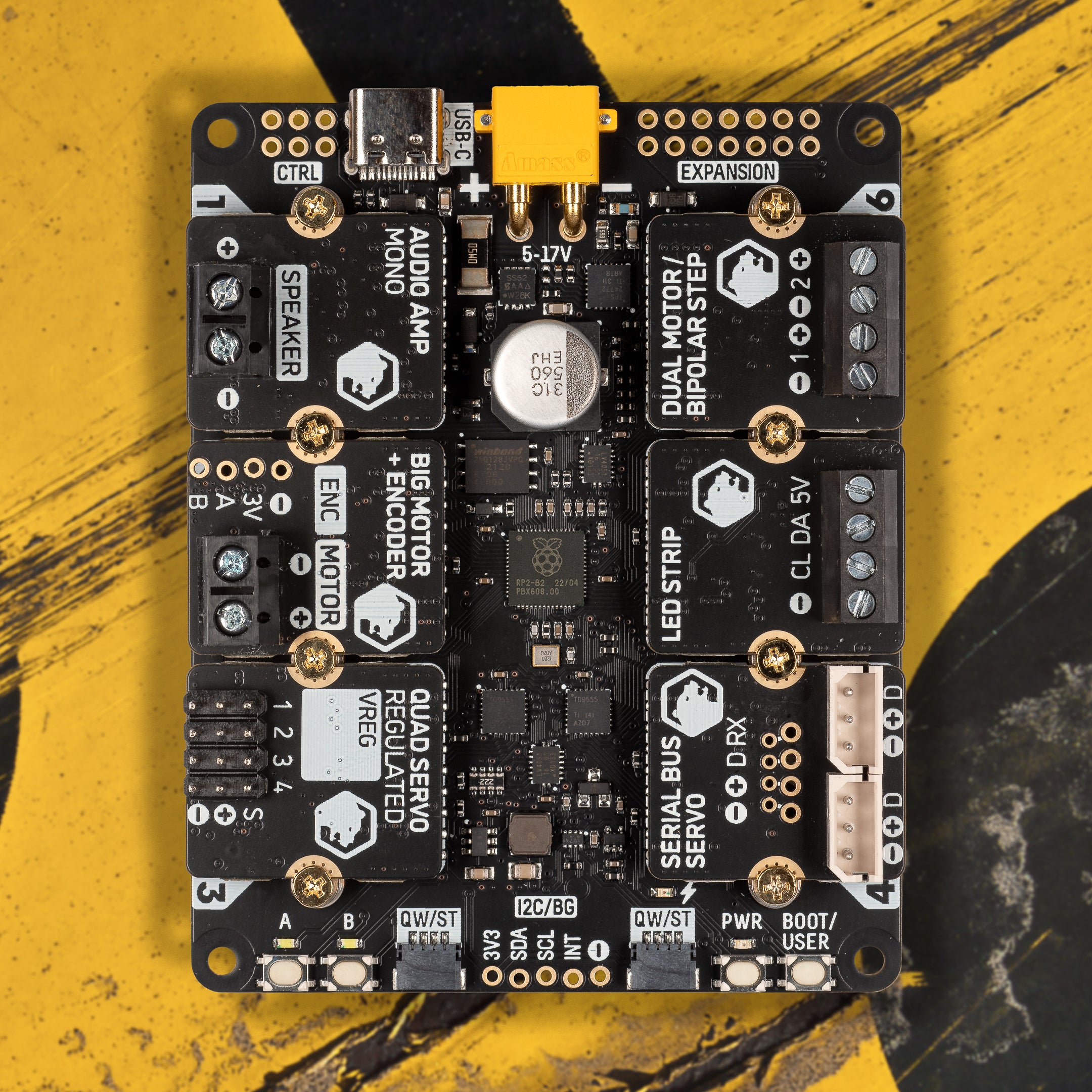 pimoroni-yukon-rp2040-robotik-controller-board-f-r-6-module image 2