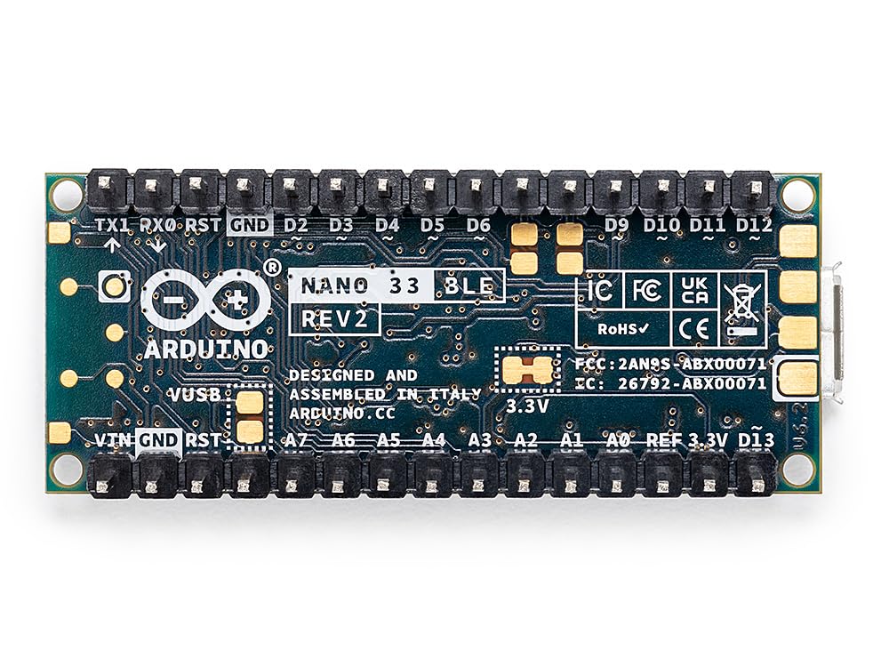 arduino-nano-33-ble-rev2-mit-headern-abx00072-arm-cortex-m4-bluetooth-board image 2