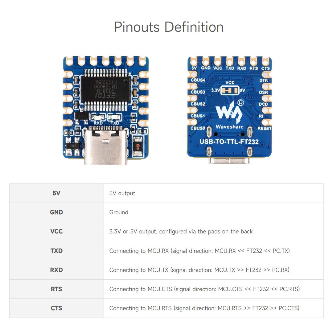 waveshare-usb-zu-uart-ttl-konverter-ft232-2-st-ck-mini-mit-type-c image 6