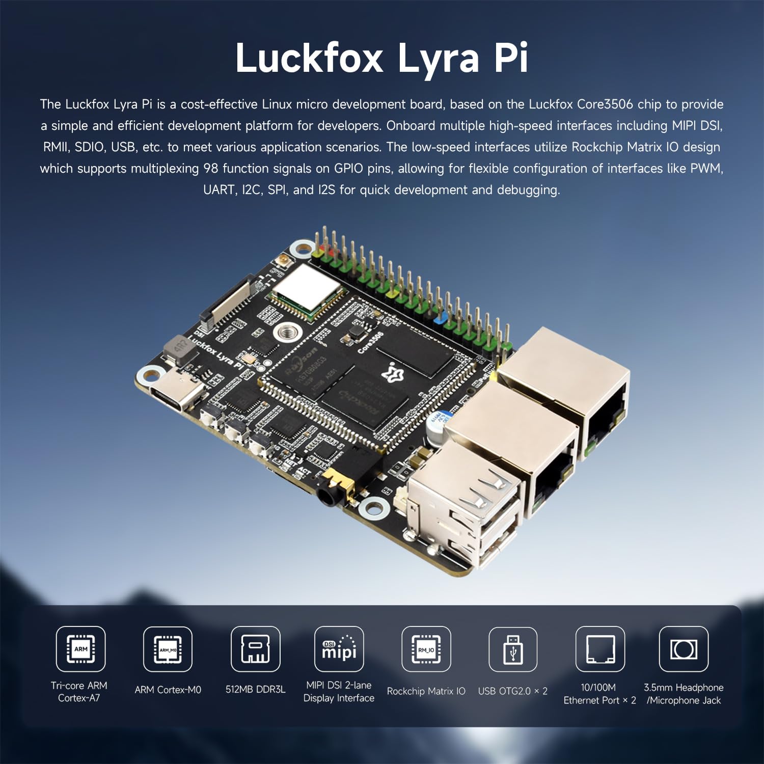 waveshare-luckfox-lyra-pi-a-w-linux-board-core3506-8gb-emmc-wlan image 3