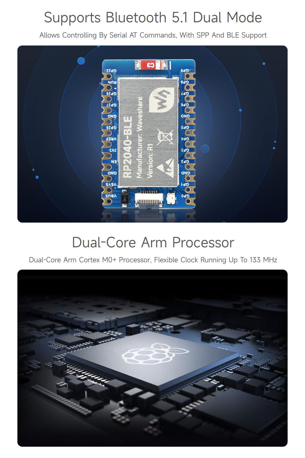 waveshare-rp2040-ble-entwicklungsboard-rp2040-microcontroller-board-mit-bluetoot image 6