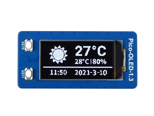 waveshare-1-3-zoll-oled-display-modul-f-r-raspberry-pi-pico-64-128-pixel-spi-i2c image 1