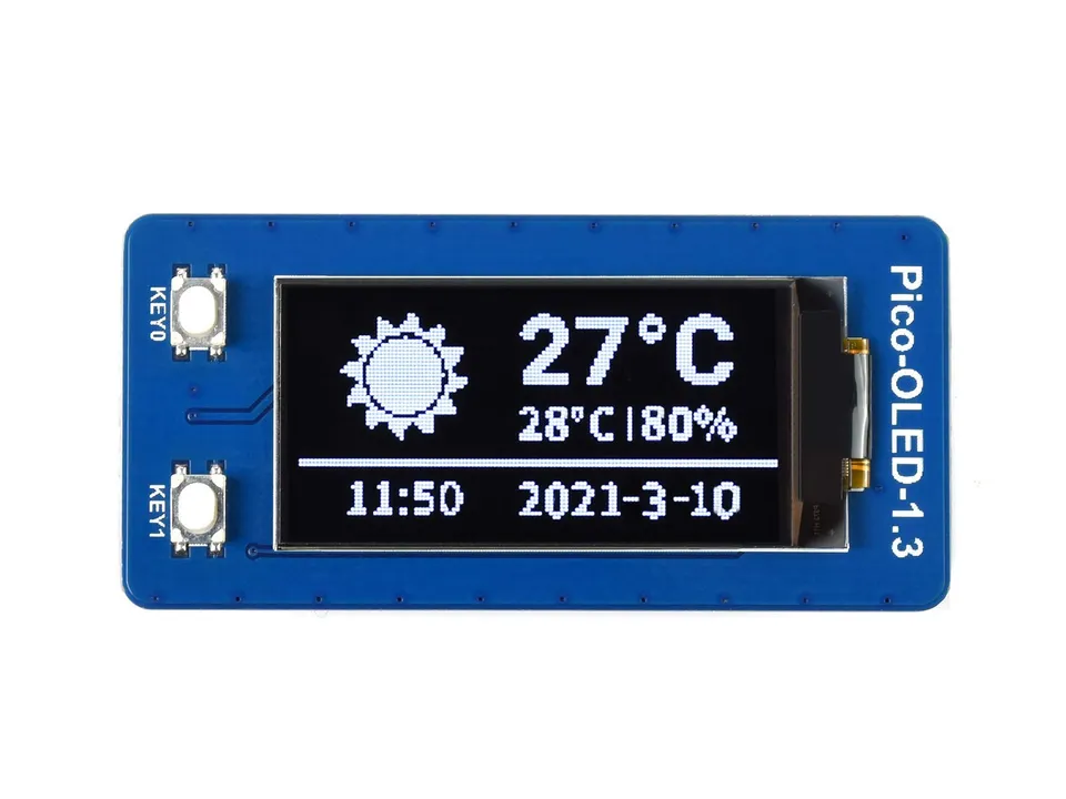 waveshare-1-3-zoll-oled-display-modul-f-r-raspberry-pi-pico-64-128-pixel-spi-i2c image 1