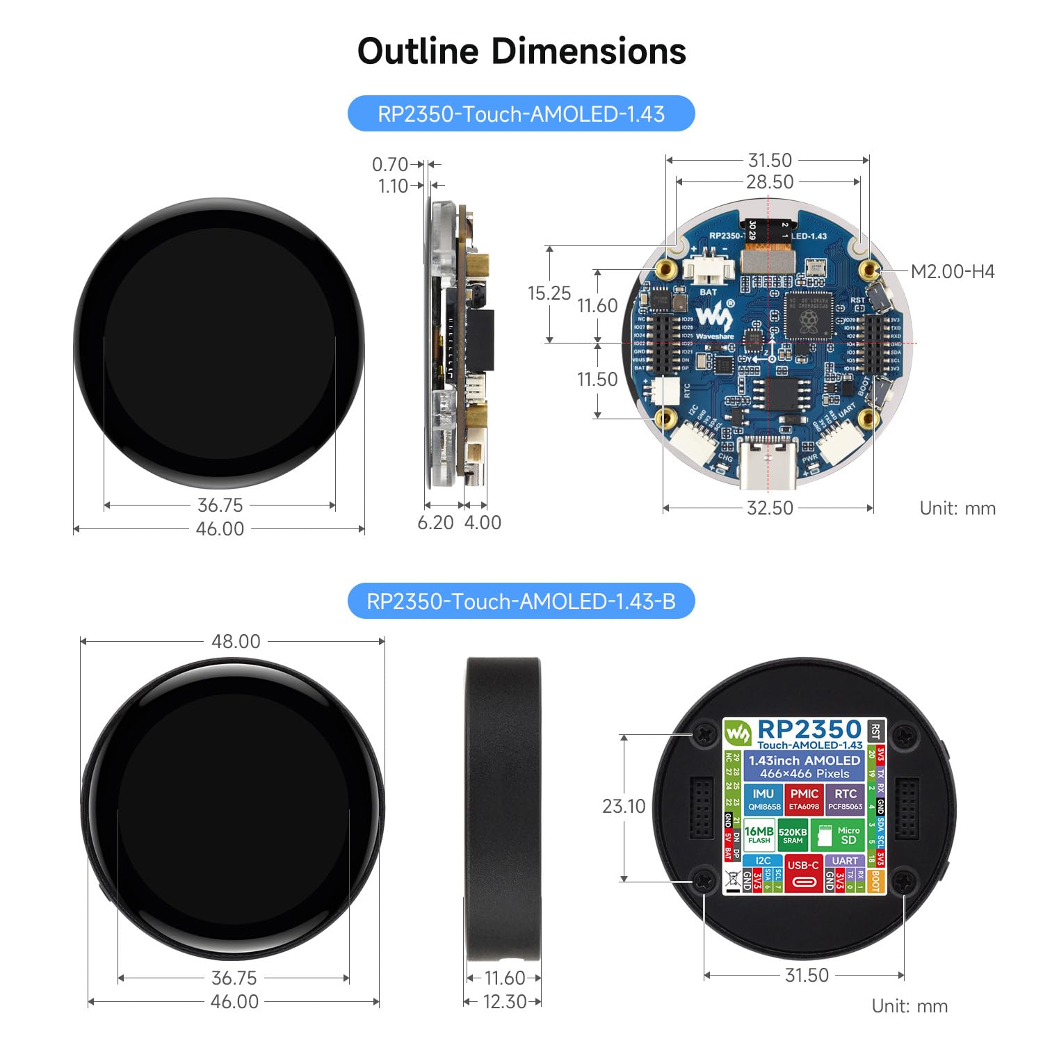 waveshare-rp2350-1-43-zoll-amoled-entwicklungsboard-466x466-ohne-geh-use image 8