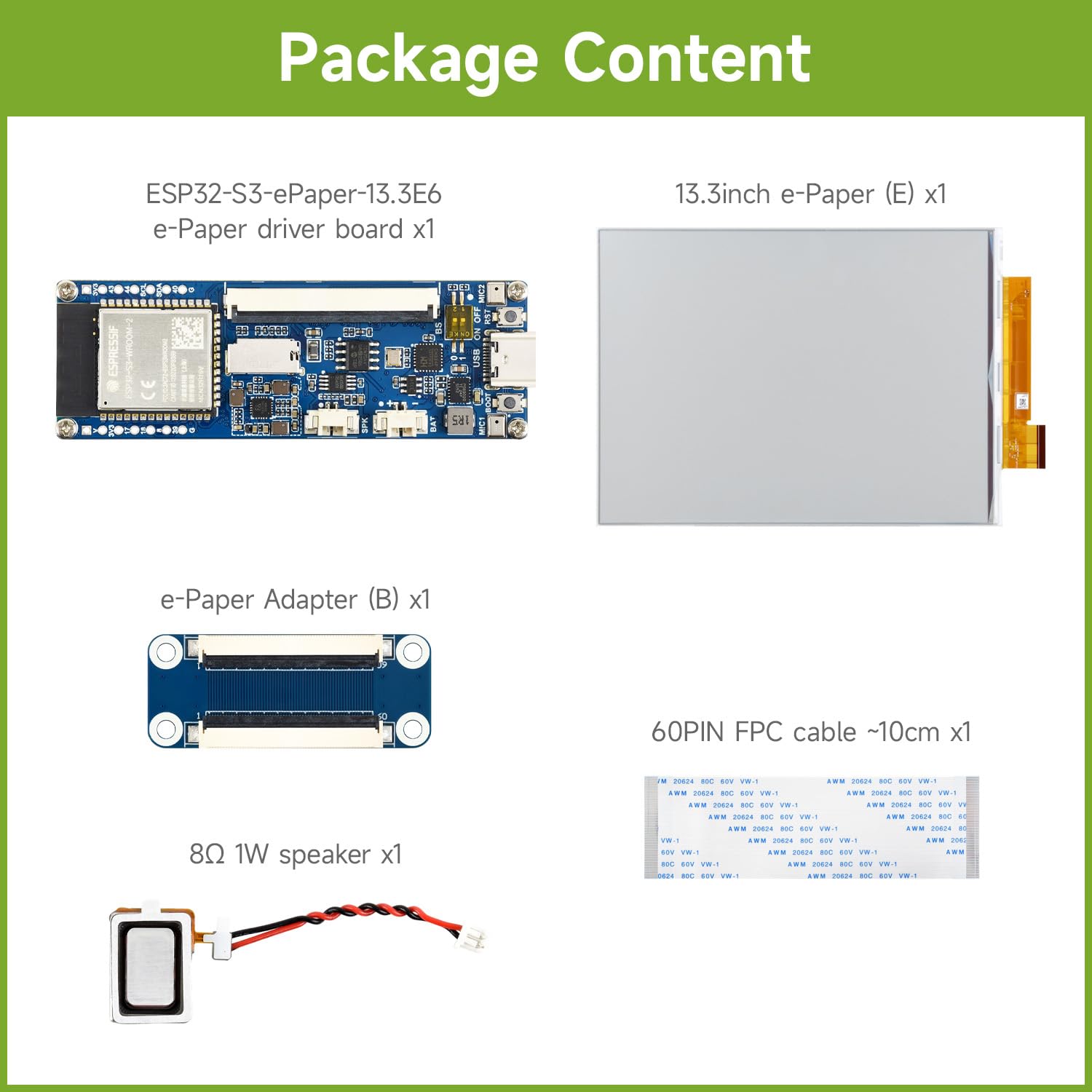 waveshare-13-3-e-paper-display-spectra-6-e6-mit-esp32-s3-driver-board image 2