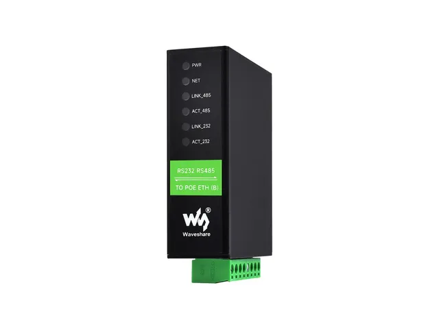 waveshare-rs232-rs485-zu-rj45-ethernet-serial-server-dual-port-poe-hutschienenmo image 1