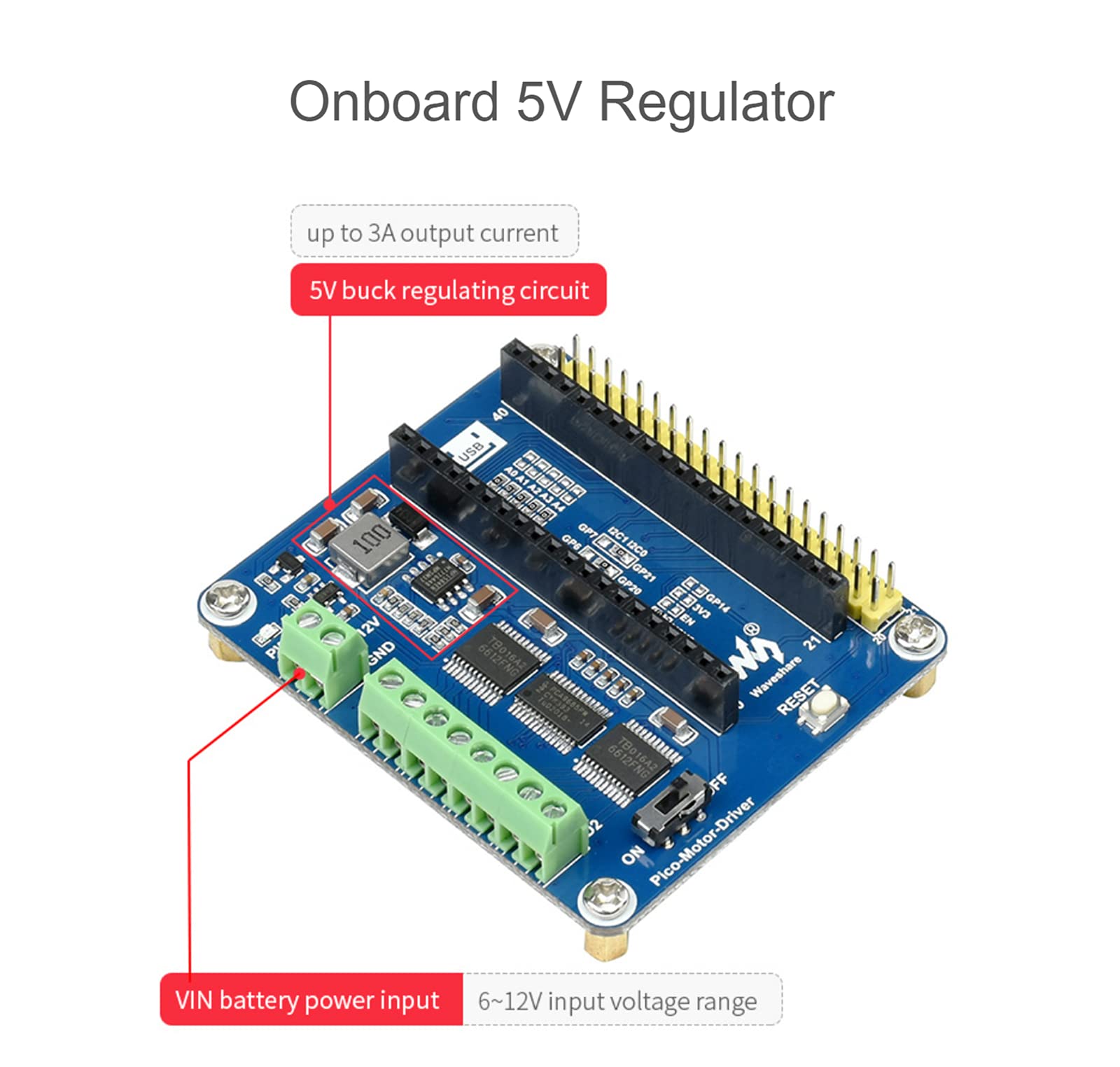 waveshare-dc-motortreiber-modul-f-r-raspberry-pi-pico-4x-dc-motor-pca9685-pwm-tb image 6