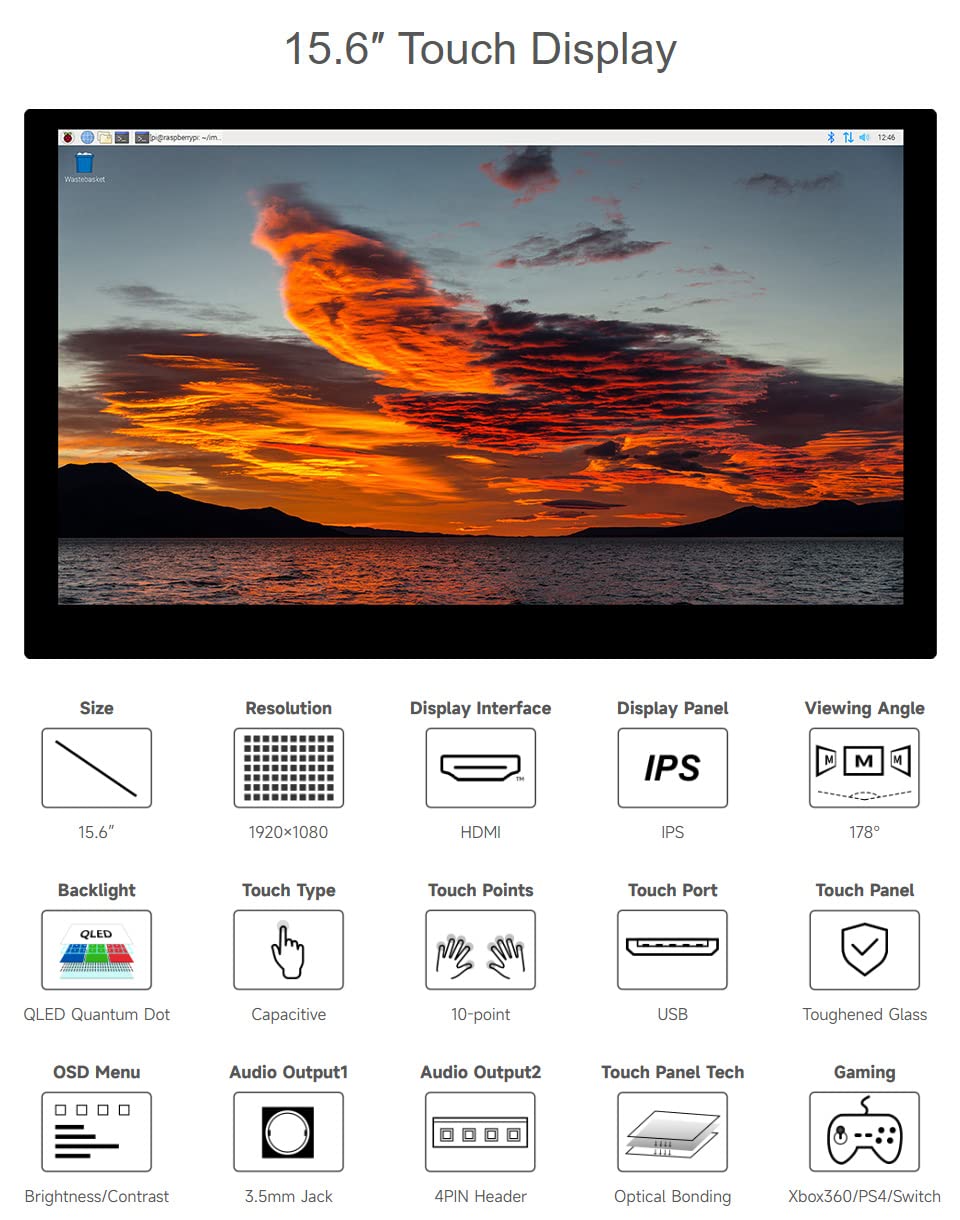 waveshare-15-6-qled-touch-display-1920-1080-10-punkt-kapazitiver-touch-optical-b image 3