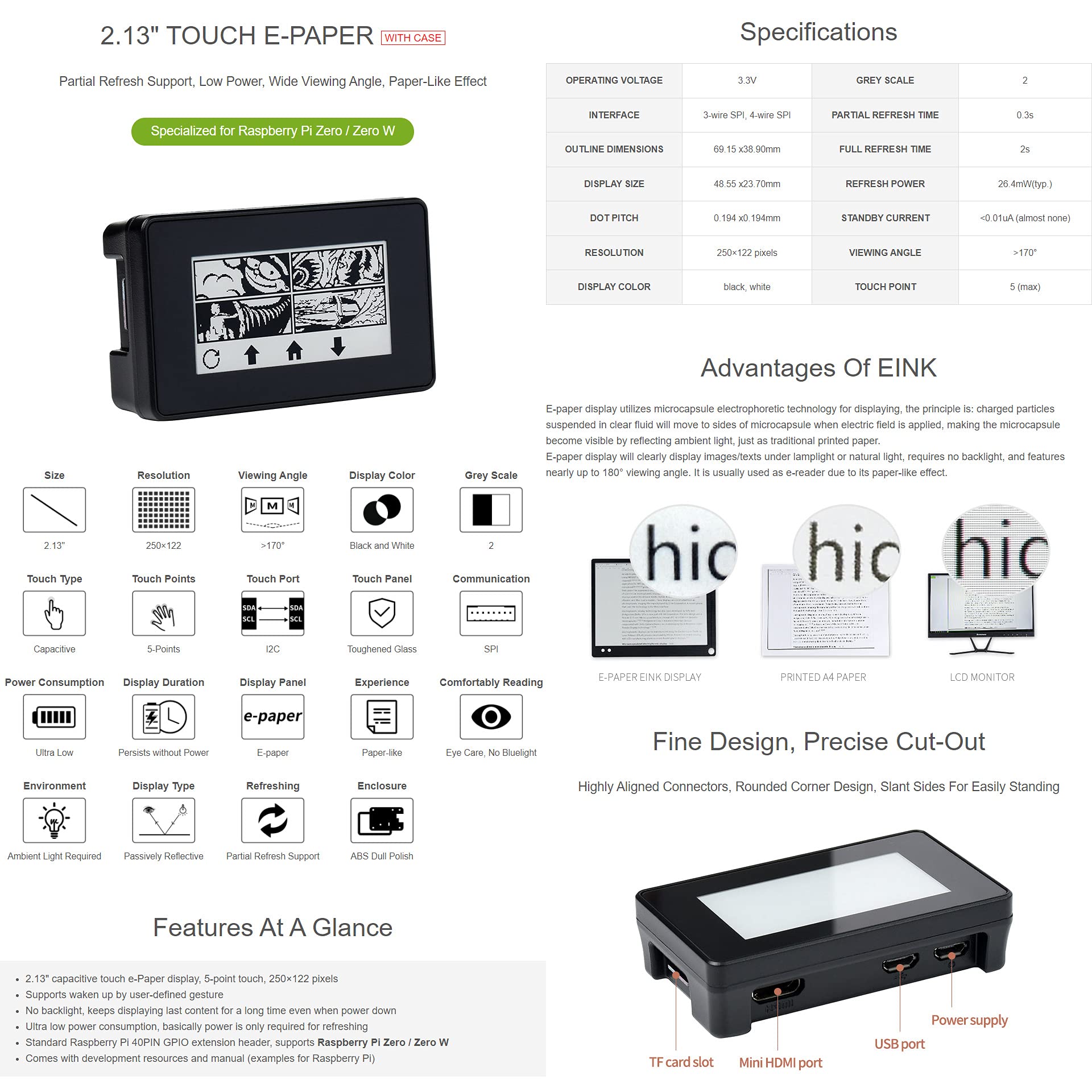 waveshare-2-13-zoll-touch-e-paper-hat-250x122-f-r-raspberry-pi image 4