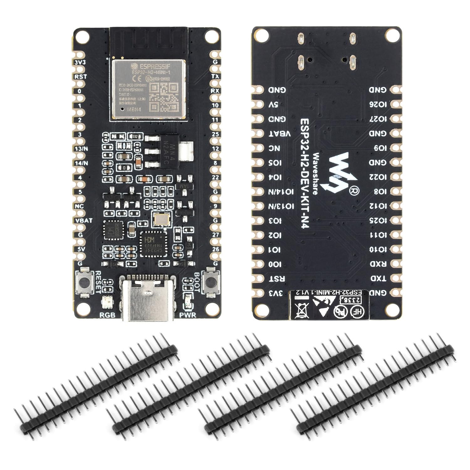waveshare-esp32-h2-entwicklungsboard-2er-set-esp32-h2-mini-1-n4-96-mhz image 1