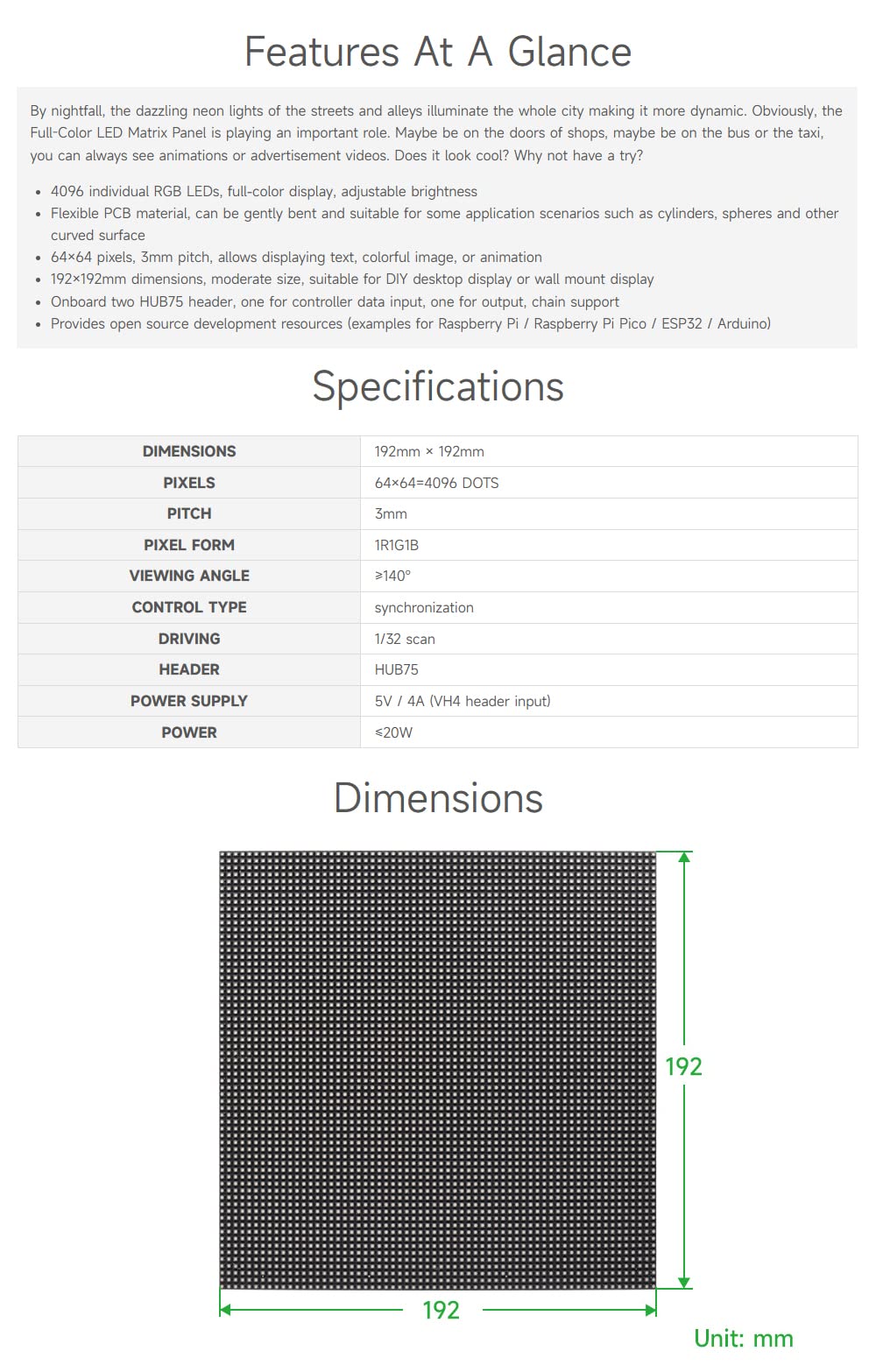 waveshare-flexible-rgb-led-matrix-panel-64x64-3mm-pitch-biegbar-f-r-raspberry-pi image 4