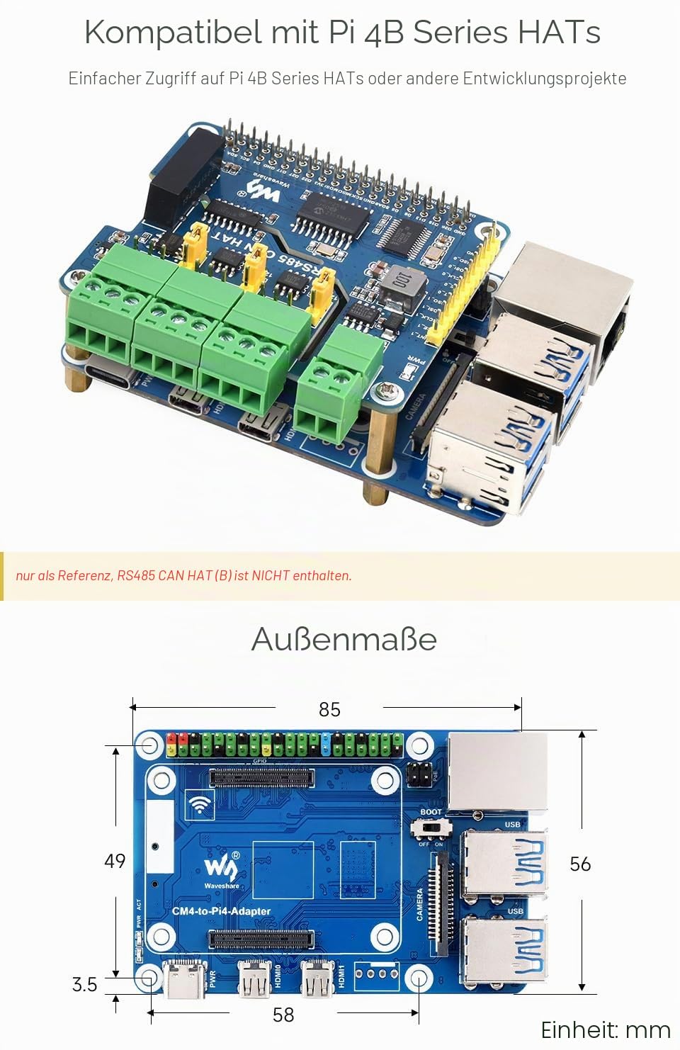 waveshare-cm4-zu-pi4-adapter-f-r-raspberry-pi-cm4-alternative-zu-raspberry-pi-4b image 8