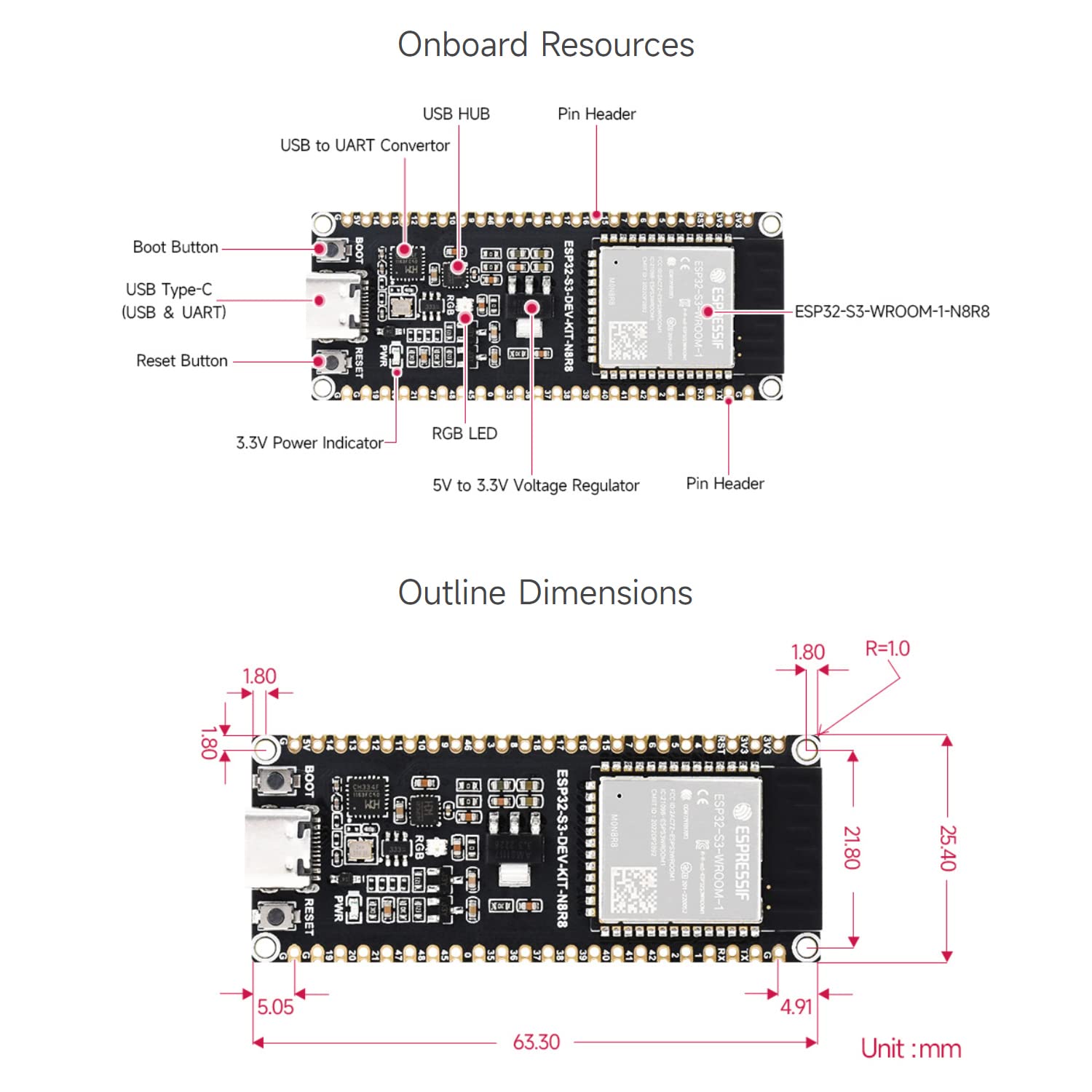 waveshare-esp32-s3-entwicklungsboard-wifi-bluetooth-240mhz-dual-core-16mb-flash- image 8