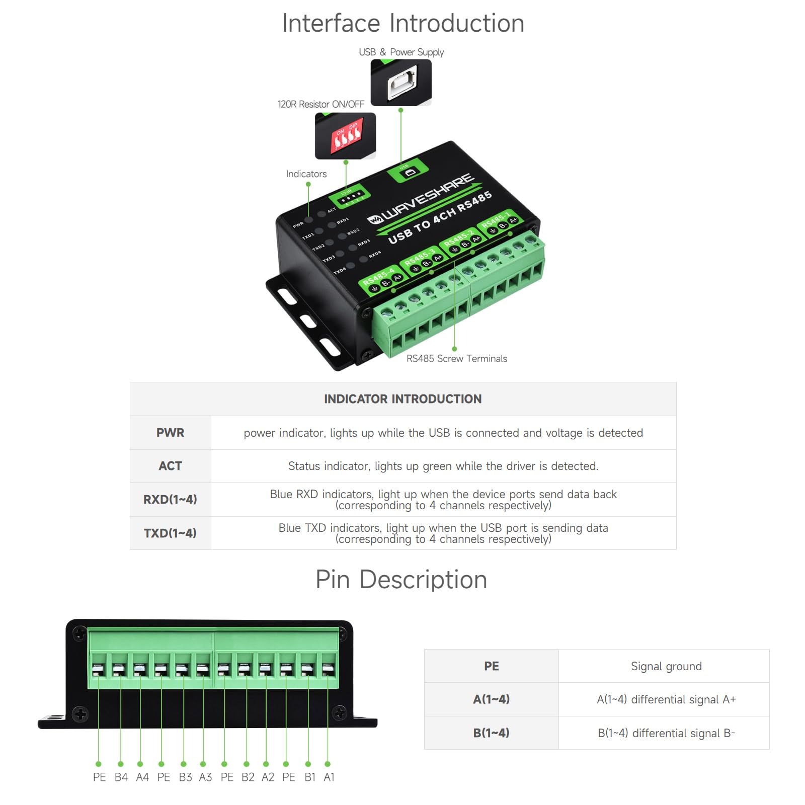 waveshare-industrial-usb-zu-4-kanal-rs485-konverter-mehrfachschutz-aluminiumgeh- image 7