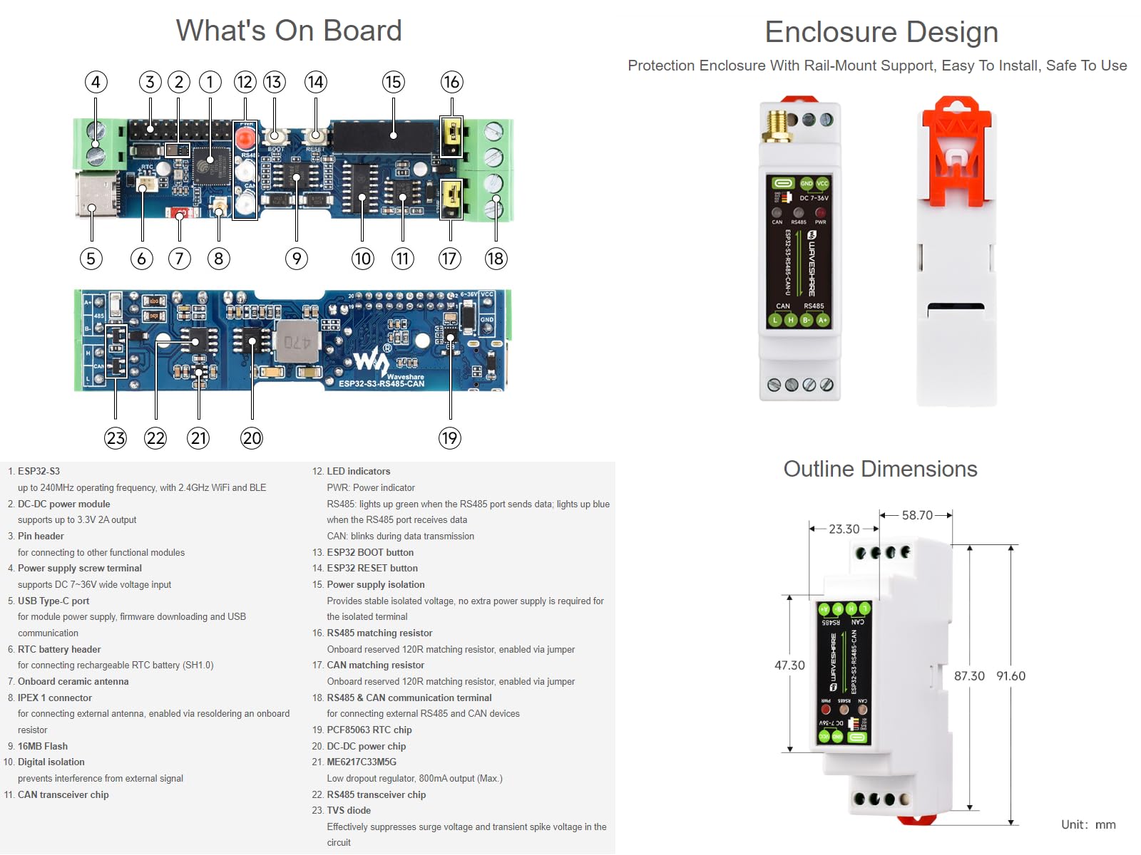 waveshare-industrial-esp32-s3-control-board-mit-rs485-und-can image 4