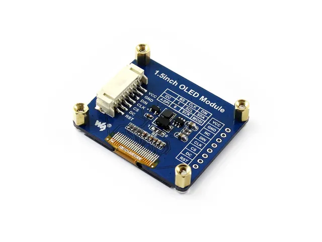 waveshare-1-5-zoll-oled-display-modul-128x128-16-graustufen-spi-i2c-ssd1327 image 1