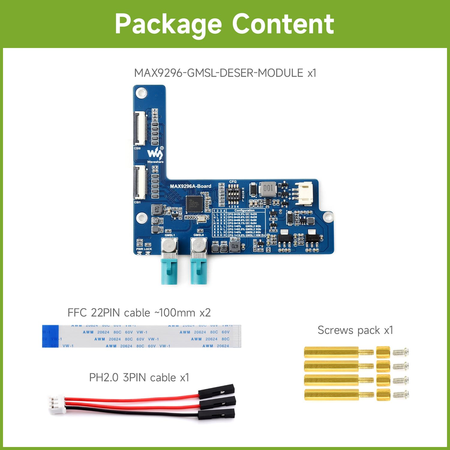 waveshare-2-kanal-gmsl-kamera-adapter-max9296a-f-r-raspberry-pi-5-jetson image 2