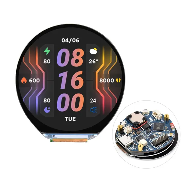 waveshare-esp32-s3-1-46-zoll-rundes-touch-display-board-412x412-wifi-ble image 1